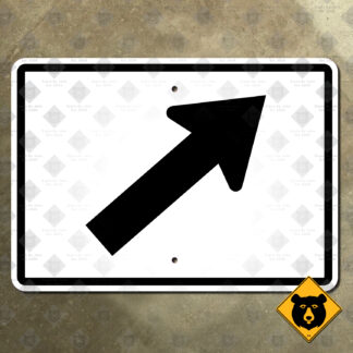 United States diagonal arrow auxiliary sign