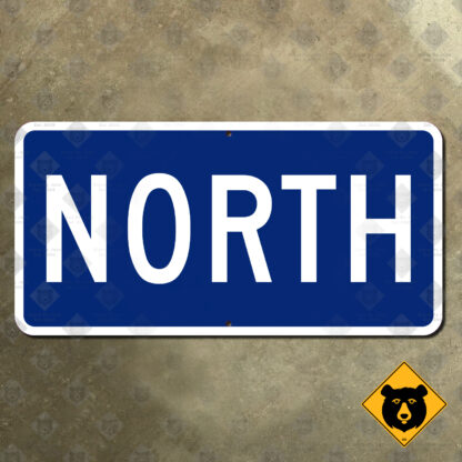 United States NORTH auxiliary banner sign (white on blue)