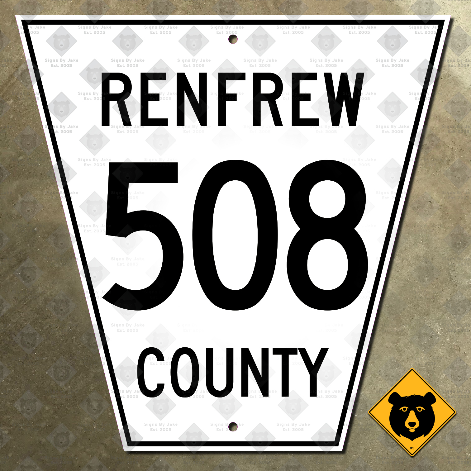 Ontario Renfrew County Road 508 route marker sign