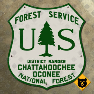 Georgia Chattahoochee-Oconee National Forest USFS district ranger sign
