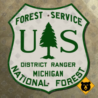 Michigan National Forest USFS district ranger sign