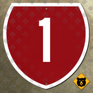 New Zealand State Highway 1 route marker sign
