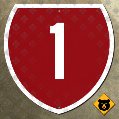 New Zealand State Highway 1 route marker sign