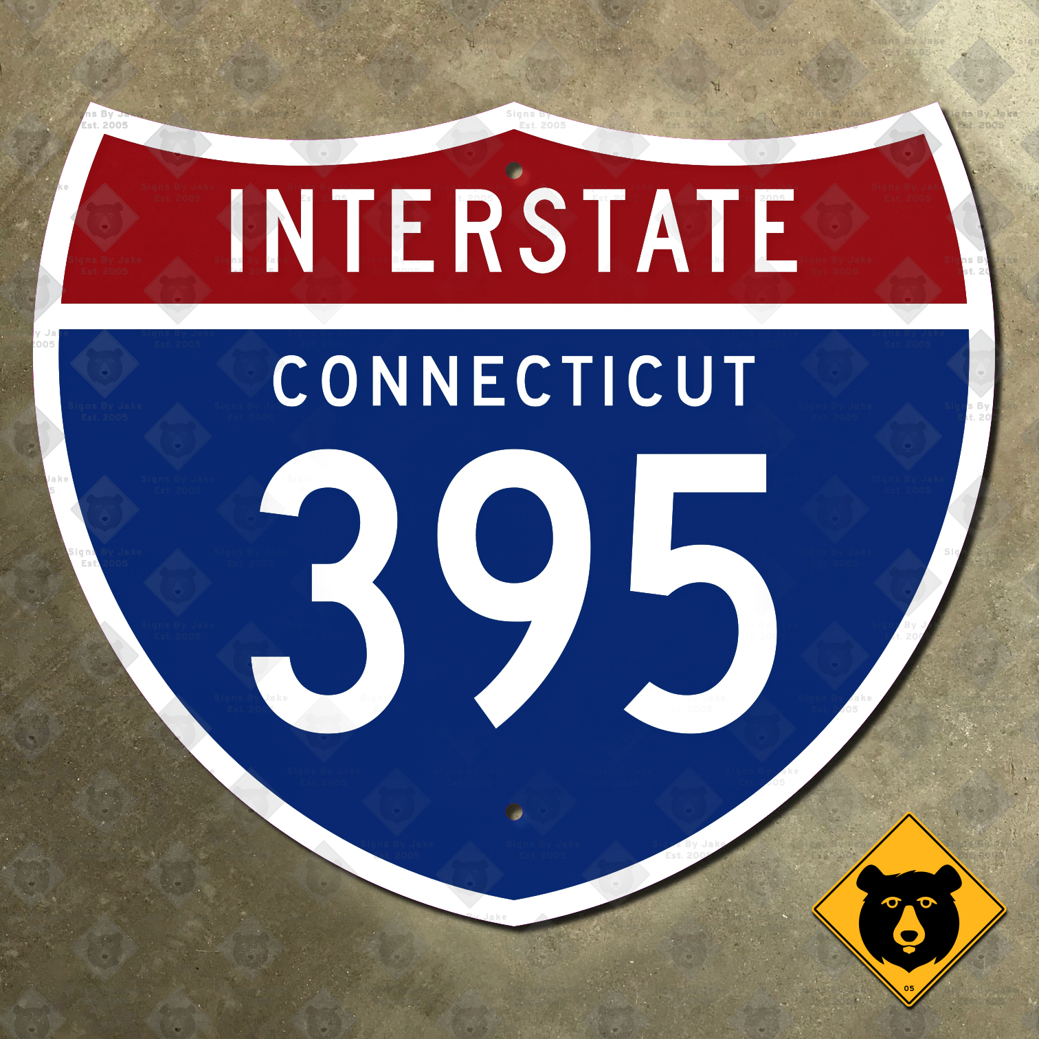 Connecticut Interstate 395 highway marker sign