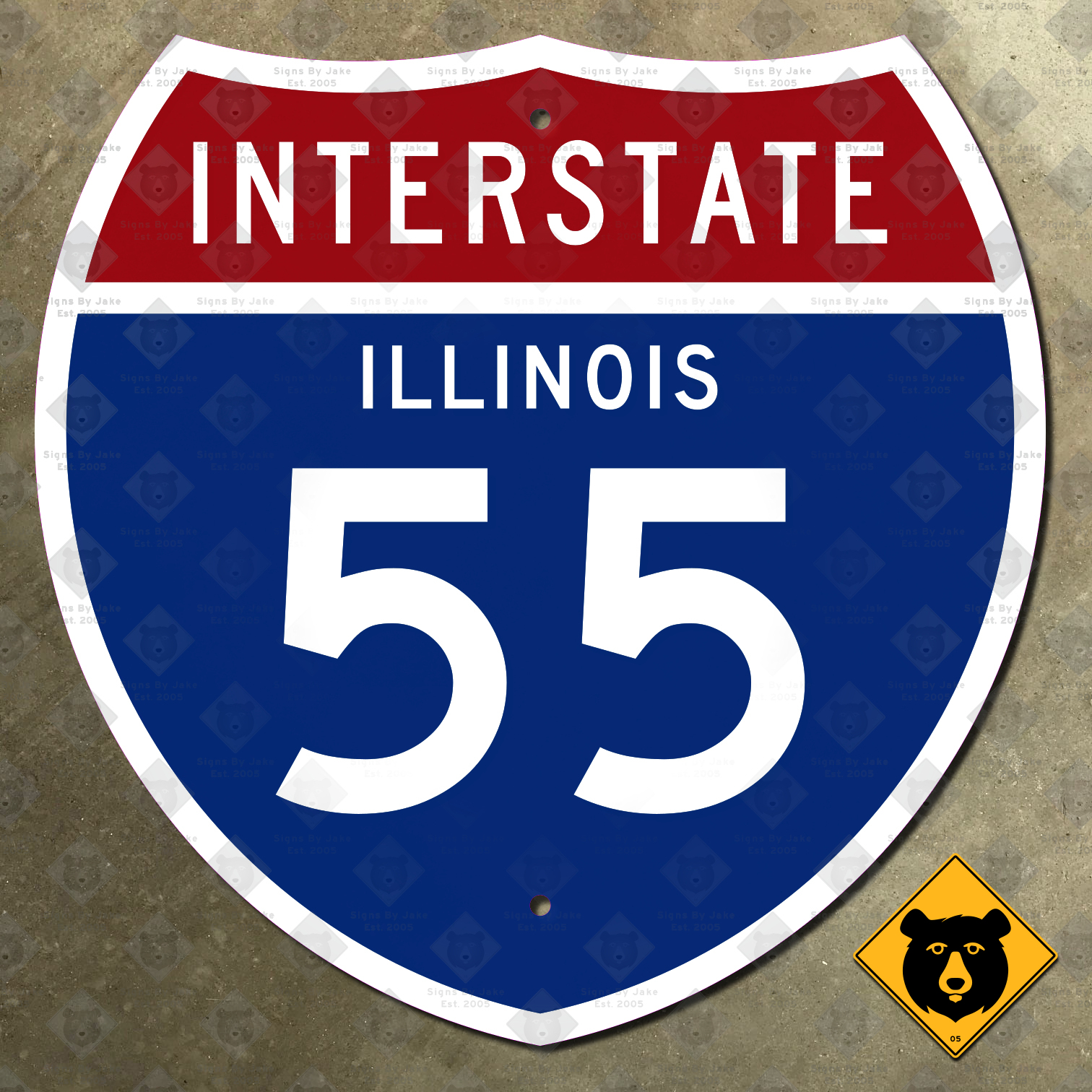 Illinois Interstate 55 highway marker