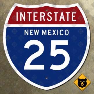New Mexico Interstate 25 highway marker sign