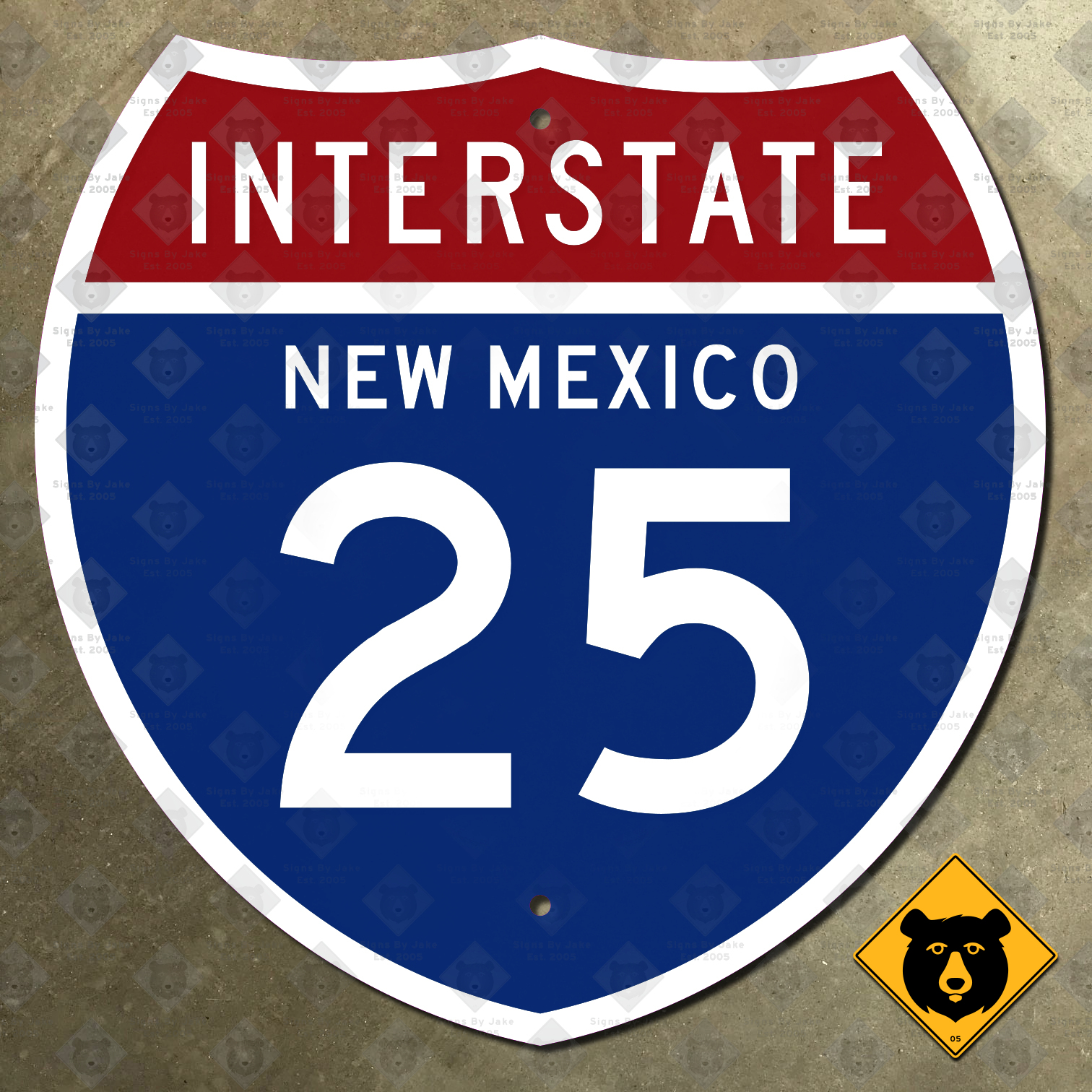New Mexico Interstate 25 highway marker sign