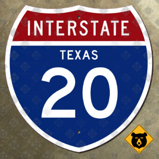 Texas Interstate 20 highway marker