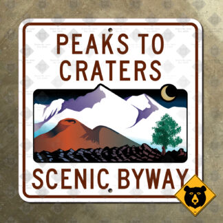 Idaho Peaks to Craters Scenic Byway sign