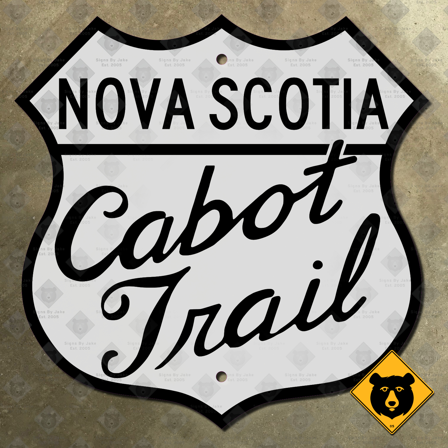 Nova Scotia Cabot Trail route marker (1940s)