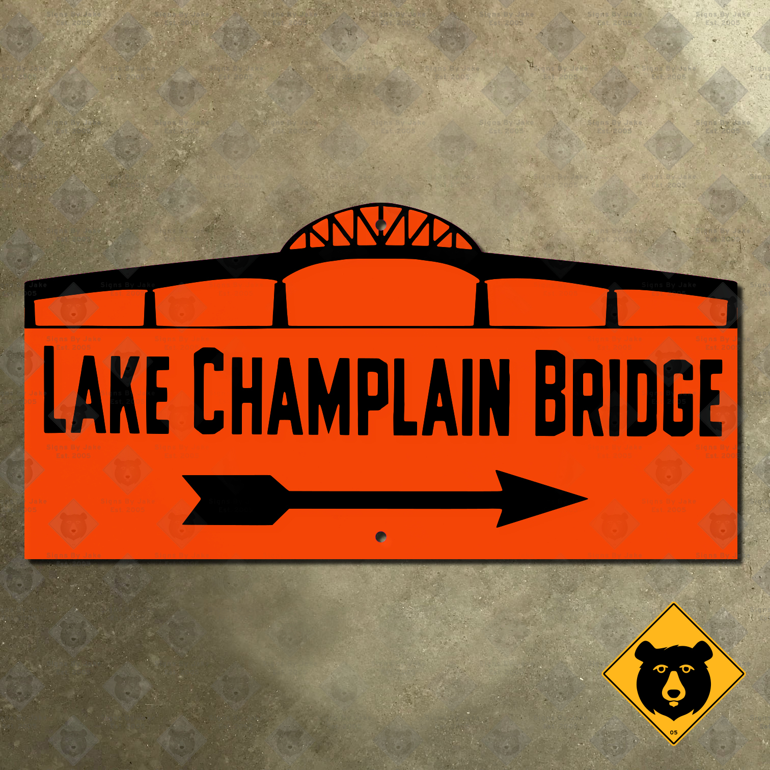 New York–Vermont Lake Champlain Bridge marker