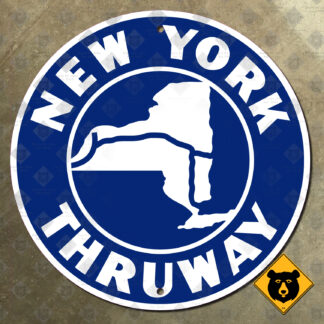 New York State Thruway highway sign
