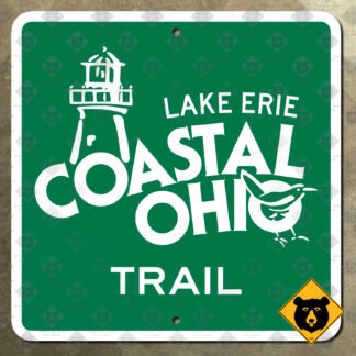 Lake Erie Coastal Ohio Trail highway sign