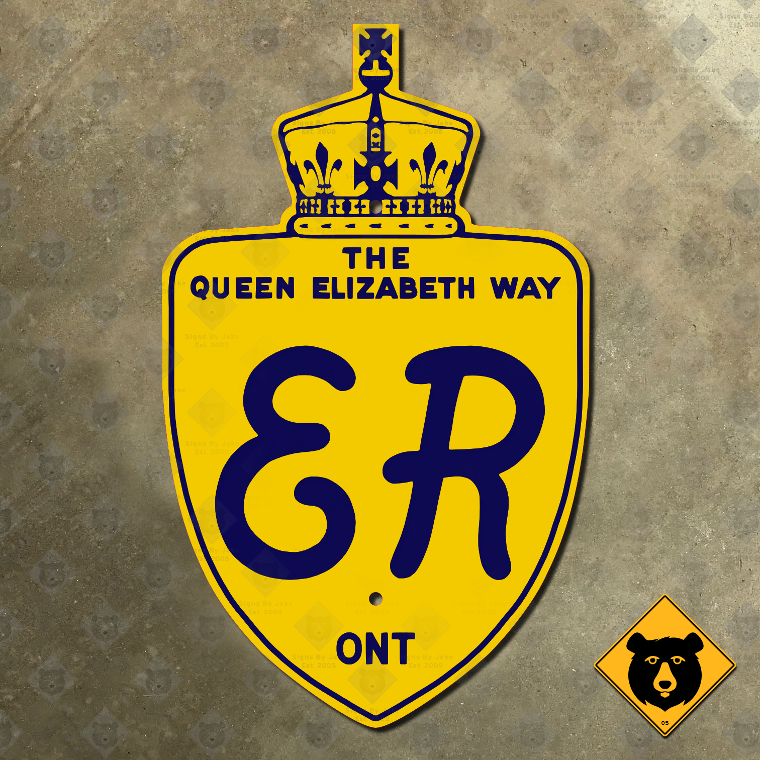 Ontario Queen Elizabeth Way route marker (1950)