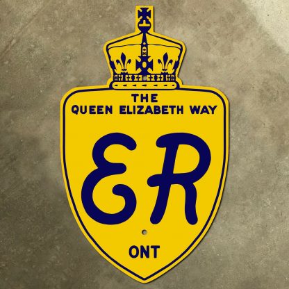 Ontario Queen Elizabeth Way route marker (1950)