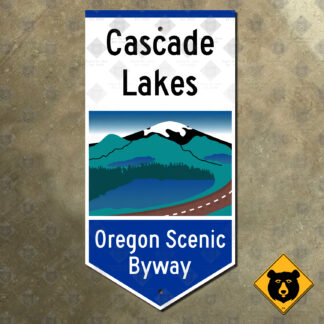 Oregon Cascade Scenic Byway marker sign