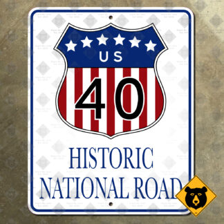 US-40 Historic National Road sign