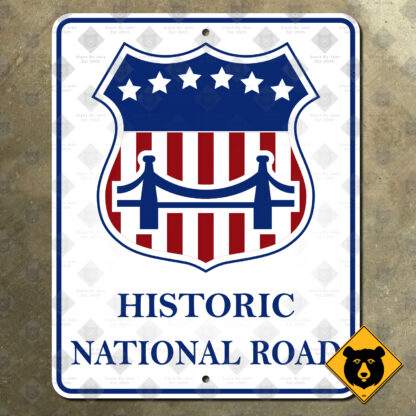 West Virginia Historic National Road route marker sign