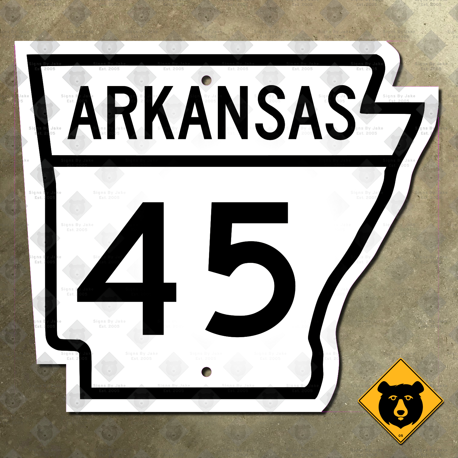 Arkansas Highway 45 route marker sign (1961)