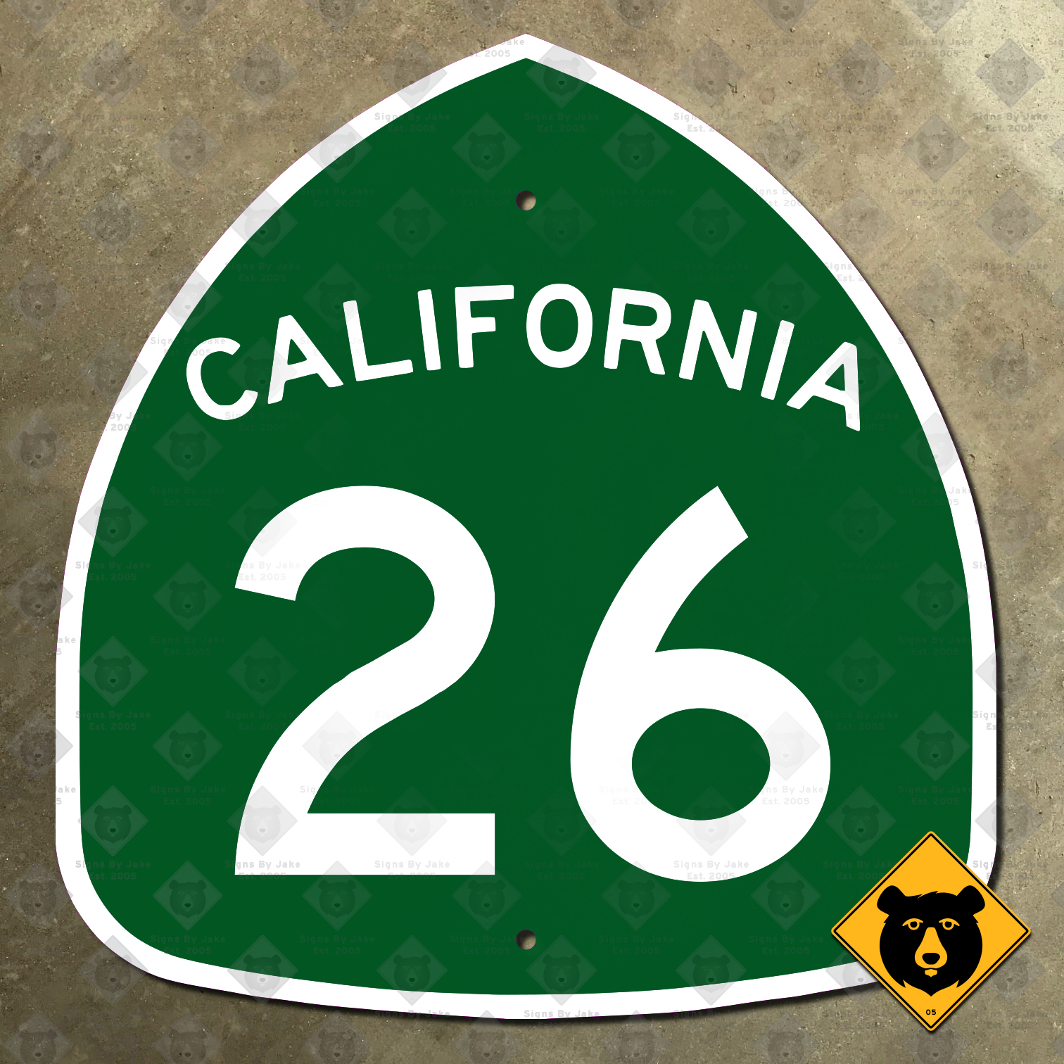 California State Route 26 highway marker sign