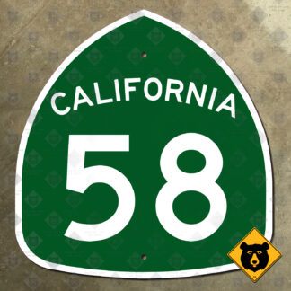 California State Route 58 highway marker sign