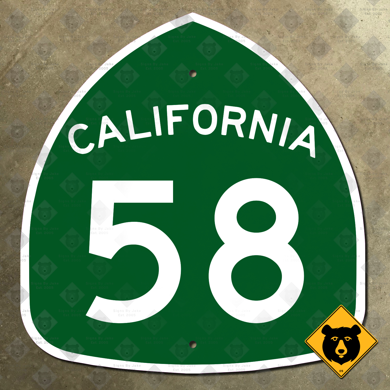 California State Route 58 highway marker sign