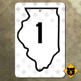 Illinois Route 1 state highway marker sign