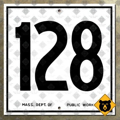 Massachusetts Route 128 highway marker