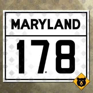 Maryland Route 178 highway marker sign