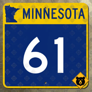 Minnesota State Highway 61 route marker sign