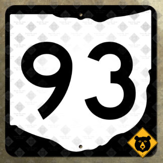 Ohio State Route 93 highway marker sign (1970)