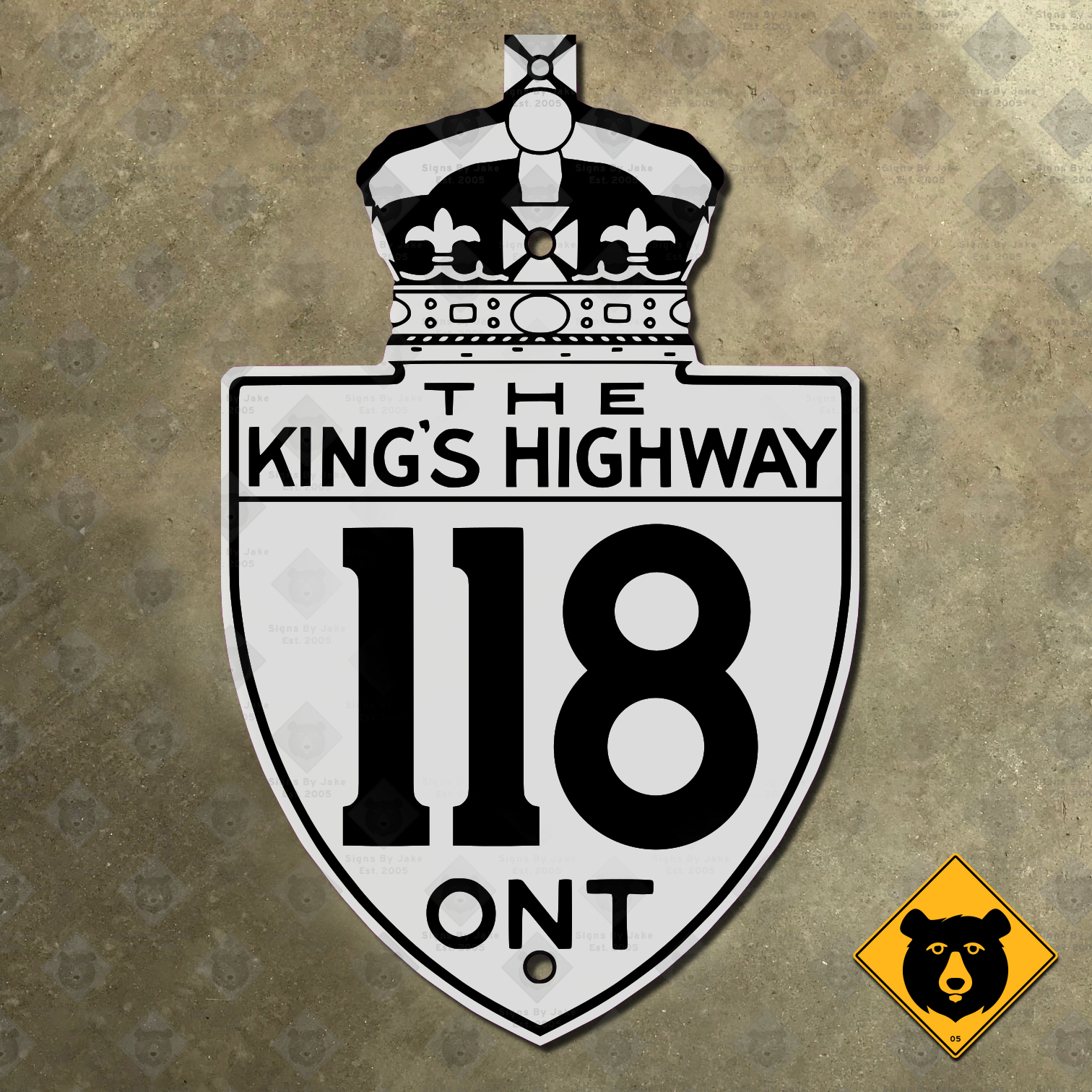 Ontario King's Highway 118 route marker sign