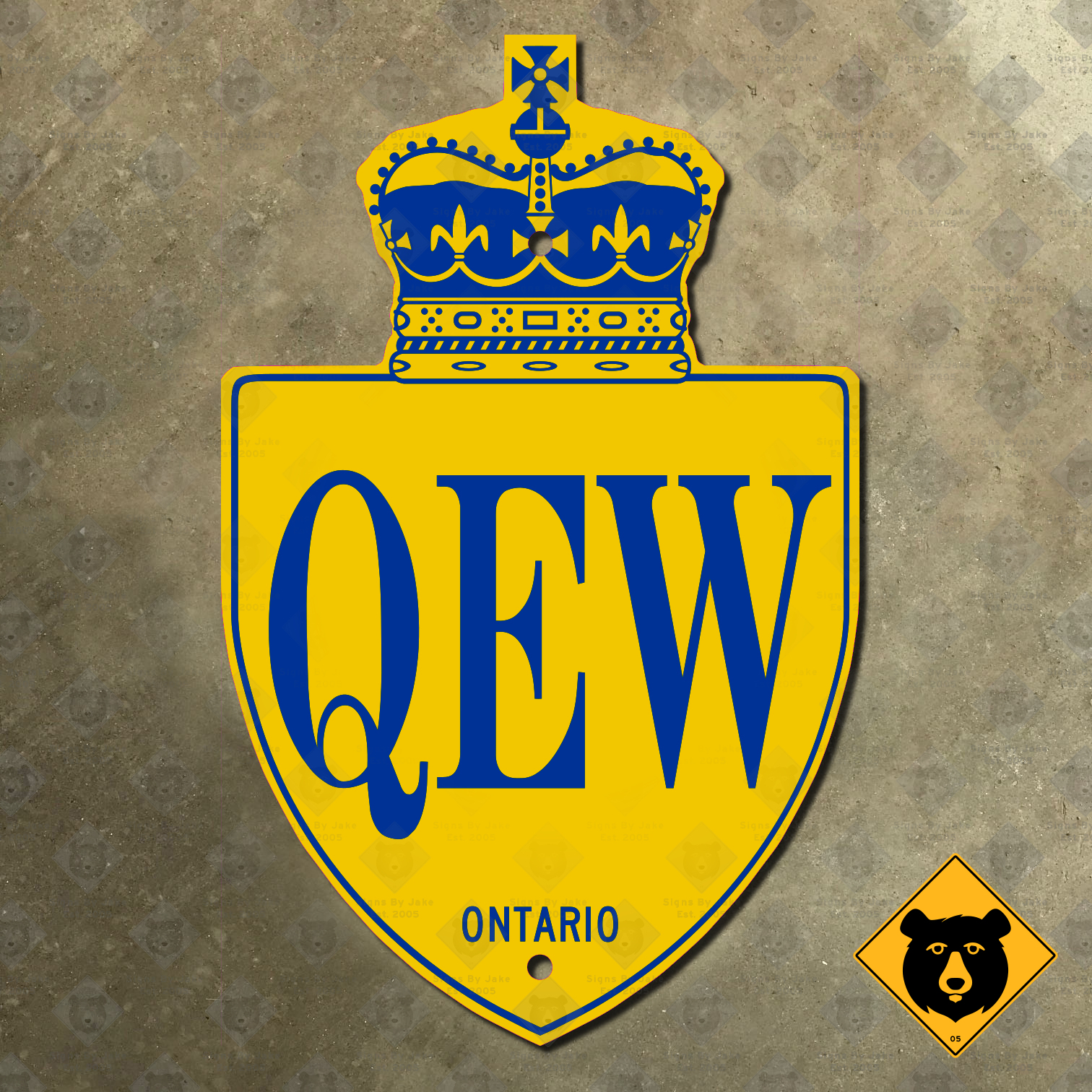 Ontario Queen Elizabeth Way route marker (1997)
