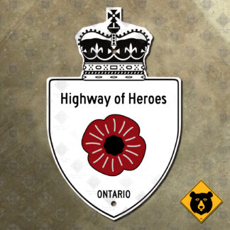 Ontario Highway of Heroes route marker sign