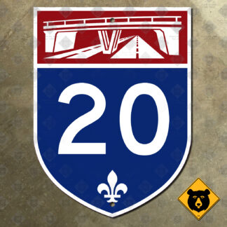 Québec Autoroute 20 highway route marker sign