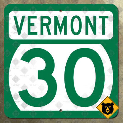Vermont Route 30 highway marker