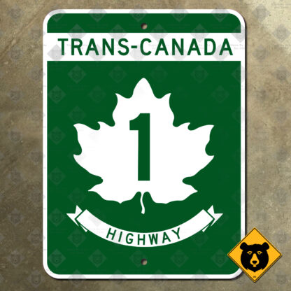 Trans-Canada Highway 1 route marker sign
