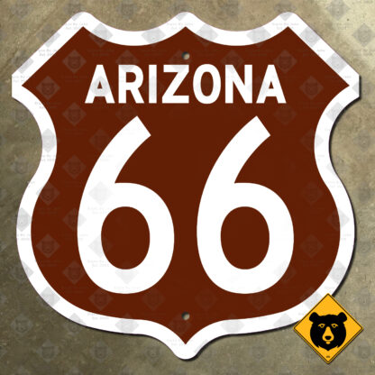 Arizona US Route 66 colored directional highway marker (brown)
