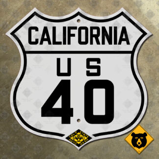 California (CSAA) US Route 40 highway marker sign