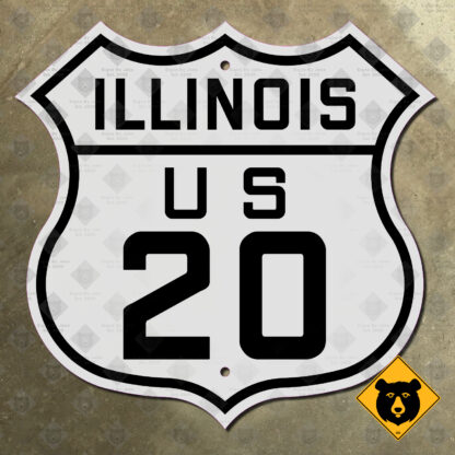 Illinois US Route 20 highway marker