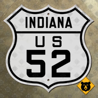 Indiana US Route 52 highway marker sign