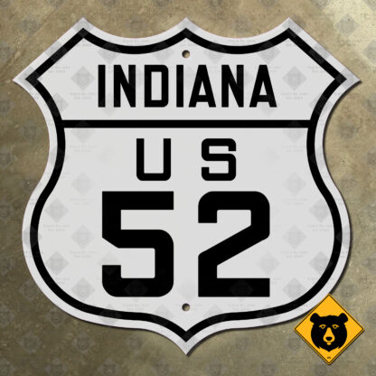 Indiana US Route 52 highway marker sign