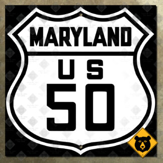 Maryland US Route 50 highway marker sign (1953)