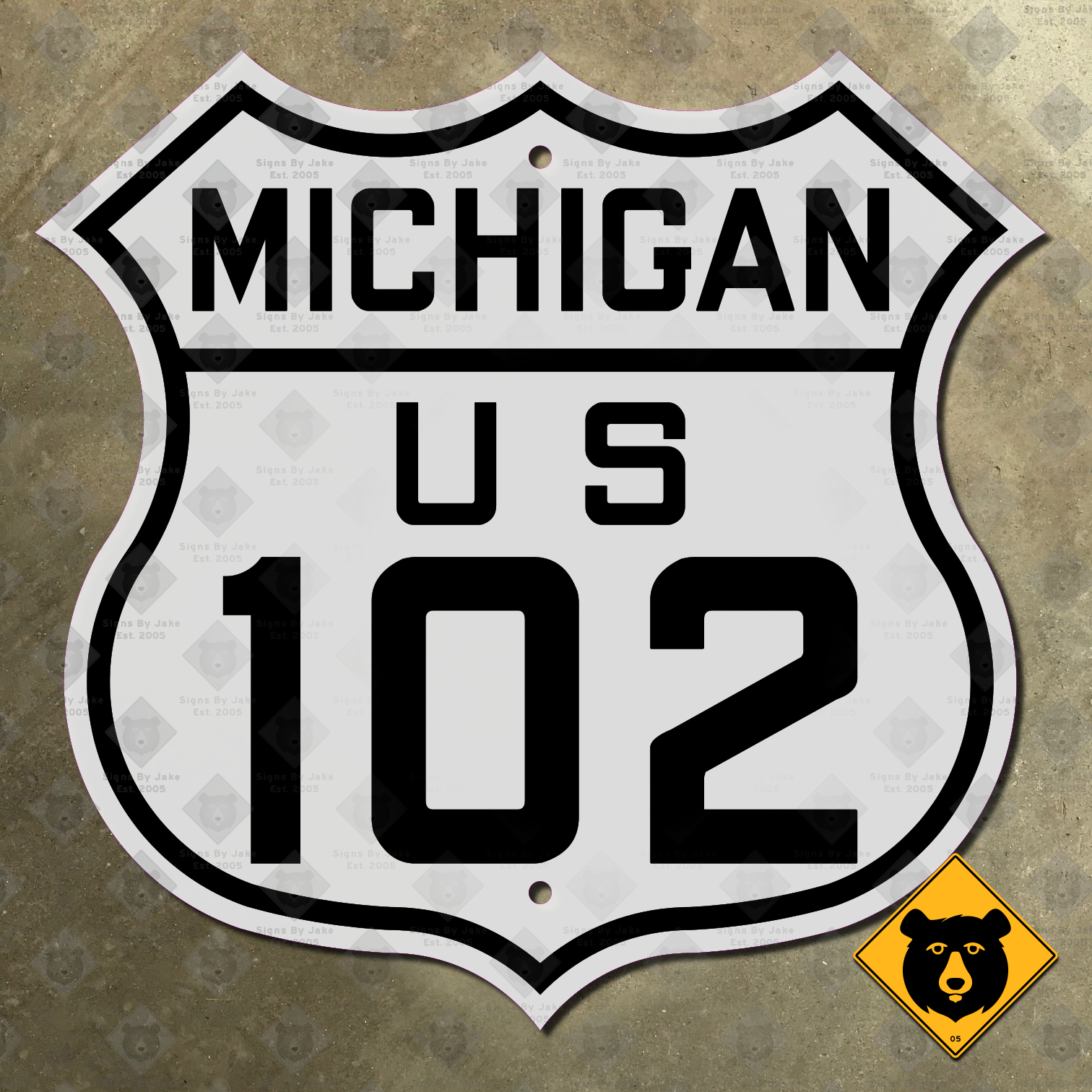 Michigan US Route 102 highway marker sign