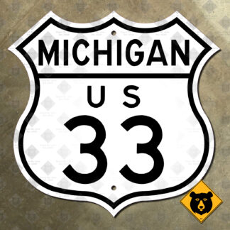 Michigan US Route 33 highway marker sign