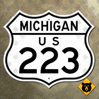 Michigan US Route 223 highway marker sign (1948 wide)