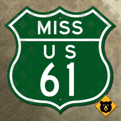 Mississippi US Route 61 highway marker (1948 green)