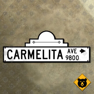 Beverly Hills Carmelita Avenue street sign