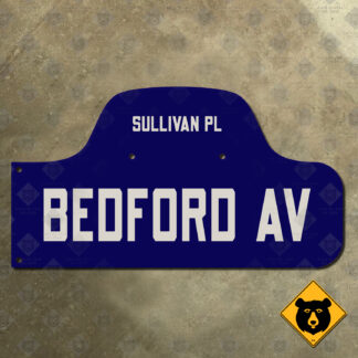 New York Brooklyn Bedford Avenue at Sullivan Place humpback street sign