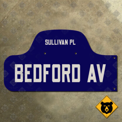 New York Brooklyn Bedford Avenue at Sullivan Place humpback street sign (left)